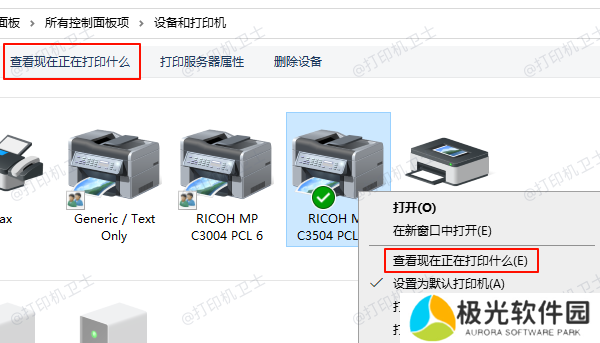 查看现在正在打印什么