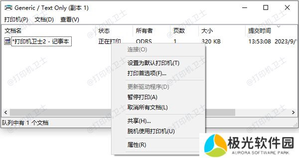 使用打印队列管理器