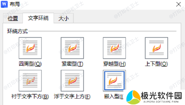 调整图片的环绕方式