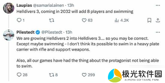 《地狱潜者2》八人模式并非不可能 但需重大技术投入