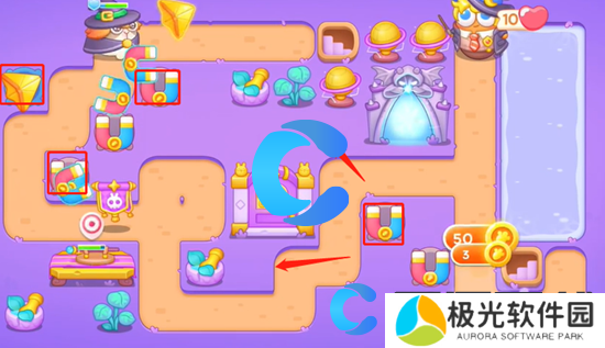 保卫萝卜4阿波与魔法宝藏第四十七关图文攻略